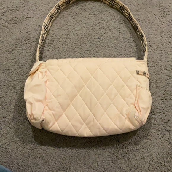 Final Sale! Burberry Vintage Y2K Baby Pink Nova Check Quilted Diaper Bag w Pad - Picture 14 of 15